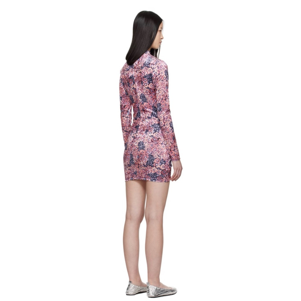 Havana Dress in Antik Pink MARANT ETOILE Antik Pink Floral Pink Long Sleeve Sz S - Picture 3 of 7